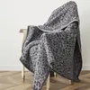 Battaniye örme leopar baskı kış sıcak sahte kürk mikrofiber ekose yatak örtüsü kabarık yetişkin battaniye atış