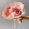 Fleurs décoratives Bouquet de fleurs éternelles pour la décoration artificielle de la fête des mères avec carnation et mariage parfait séché en cadeau