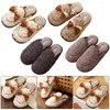 Slippers Plush Closed Toe Soft Slip-on House Shoes Comfortable Flat Thermal Non Slip For Home Indoor