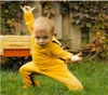 New Children039s Jumpsuit Boys and Girls039Clohes Athletic Wear Costume Jumpsuit Bruce Lee Classic Yellow Kung Fu Uniforms 8133875