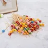 Forks 100pcs Plum Blossom Bamboo Cocktail Picks Sticks Disposable Toothpicks M17E