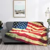 Blankets Grand Old Flag Printing High Qiality Warm Flannel Blanket American Usa United States America Real Floating Waving