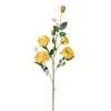 Kwiaty dekoracyjne sztuczna róży gałąź z łodyg zielone liście 6 głów do domu przyjęcie weselne sztuczne kwiat Kwiat Kwiatowy