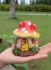 Figurines décoratives Creative Mushroom House Resin Crafts pastoral Décor de maison Ornements Garden Courte Balcon Potted Landscaping