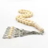 Imitazione avorio tasbih beige resina misbaha 33beads braccialetto musulmano islamico eid gittino arabo accessori per la moda di tacchino 240403