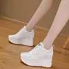Freizeitschuhe Kayoulai 10 cm Plattform Wedge Sneakers klobiges echtes Leder für Frauen Sommer Frühling Herbst Walking Mode