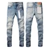 Jeans de créateurs pour hommes jeans en jean pourpre jeans skinny jeans hommes jeans évasés de qualité quilting rippé pour la marque de tendance
