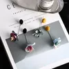 dangle earrings ywuuliファッション女性のための韓国人工布花芽ドロップイヤリングペンディエント耳のジュエリーmj45