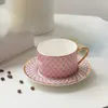 Designer Cups and Saucer Colorful Stars Bone China Gold-Plated Coffee Cup and Saucer Set Hotels Restaurant eftermiddag Te Cup Wholesale