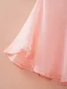 Jackor Kids Girls Elegant Lace Trim Bolero Chiffon Cardigan Sheer Lace-Up Shawl Shawl Top Top For Birthday Wedding Dress Cloak Ytterkläder