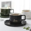 Tasses Saucers Personnalité de style européen Tasse de café noir en céramique réutilisable et nordique de style nordique