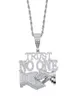 Chains Whole Design Gold Silver Plated Letter TRUST NO ONE Charm Pendant With Long Rope Chain Necklace For Men Hip Hop Jewelry4979351