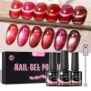 Gel ur socker 6 st/set gel nagellack set kit cat magnet glitter 6 färger sommaren uv led nagelkonst gel semi permanent bas topprock