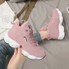 Casual Shoes Winter Fashion Sneakers Woman Pink Chunky Platform Designers Kvinnliga läderkvinnor Vulkaniserade 2024 tränare