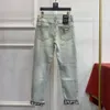 Metall broderade mens jeans sommar casual byxor designer jeans mode raka byxor hög kvalitet byxor bokstav jacquard leggings man plus storlek kläder