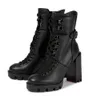 Winter Boot Woman Name Marke Knöchelstiefel Macademia echte Lederknöchel Stiefel Martin Boots schwarz und mit Schnürmodus-Chunky Heel2939527