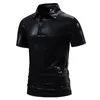 2024 Summer Mens Short Sleeve Polo Dorts Black Gold Silver Fashion Men Bar KTV Plaid Plaid Tshirt 240403