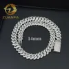 Collana cubana da uomo in silicone a 3 fili da 14 mm per la catena cubana maschile