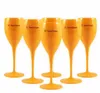 MOET CUPS ACRYLICZNE KLASA WINE WINE 6PCS Orange Plastikowe szampany Flety Acrylics Party Wineglass Moets Chandon 9475316