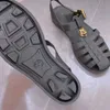 Verstelbare riemglaasjes zachte desinateur heren schuifregelaars rubber platte ontwerper platte sandalen blauw zwart groen klassieke master gemaakte zandjes schoenen