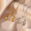 Collane a ciondolo collana auricolare zircone per donne personalità oro 14k 2024 Trend gioielli di consegna a goccia pendenti dhhwo