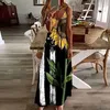 Abiti casual Day Independence Day Women Summer Maxi Dress Sexy Sleeveless V Neck Long American Flag Stampa Beach Holiday Beach