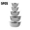 Bowls 5pcs 304 Stainless Steel Mixing Bowl Salad Set Nesting Storage Cooking Baking Accessory With Scale