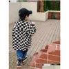 Jackets Boys Coat 2024 Autumn Handsome Fried Street Childrens Chessboard Plaid Shirt Jacket Baby Clothes Fashion Rop Delivery Kids Mat Otdni