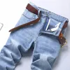 Fino para o verão Materail mass de luxo de estilo clássico masculino de jeans de jeans estiram calças masculinas 240403