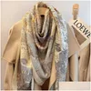 Scarves Luxury Women Square Silk Scarf With Gift Packed Wool Large Shawl Satin Printed Headscarf Neck Hair Wraps Designer Drop Delive Dhrbw