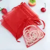 Enveloppe cadeau jolie 100pcs 9x12cm Sacs d'organza Sacs de mariage Bijoux Biscuit de bonbons emballage Beau sac Événement de fête de fête