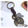 Tornari Canali 12 Contellazione Tornario Cowe Zodiac Retro Key Chain Bronze Keyring per il compleanno Deli Deli Dhljj Dhljj