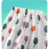 Babykläder sätter pojkar flickor långärmad kläder födda muslin bomull pyjamas skjorta toppar kostymer hemkläder trasa 2pc 04t 240327