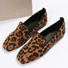 Casual schoenen Leopard Print ondiepe loafers Flats slip-on dames 2024 Hoogwaardige ronde teen plat met lente/herfst