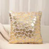Kudde gyllene plysch päls täckning modern lyxig vit 45x45 cm tryck dekorativ för soffa vardagsrum dekor kudde