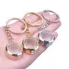 Keychains 1Pc 32x25x10mm Clear Round Memory Floating Locket Pendant Women Keychain Glass Coin Holder Relicario Keyrings Jewelry