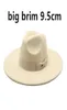 95 cm grote randwol vilt fedora hoeden met boog riemen vrouwen mannen grote eenvoudige klassieke jazz caps solide kleur formele kleding kerk cap6636612