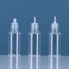 PET DROPPER BLEOF met kleurrijke kindvrije doppen en lange dunne uiteinden doorzichtige plastic naaldflessen 3 ml 5 ml 10 ml 15 ml 20 ml 30 ml 50 ml 100 ml voor oogsapvloeistof