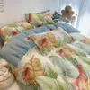 Bedding Sets Pure Cotton American Tropical Plants Printing Set Double Duvet Cover Bed Sheet Pillowcases Home Textiles