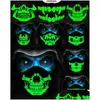 Party Masks Cotton Dustproof Pm2.5 Cartoon Black Mask Mouth Woman Men Night Glow In Dark Skl Half Muffle Face Drop Delivery Home Garde Dh6Ta