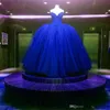 New Fully Crystal Beaded Bodice Corset Royal Blue Wedding Dresses Ball Gowns Customized Made Shiny Bridal Dress vestido longo de r4548041