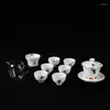 Ensembles de voies de thé 6 personnes ensemble de thé gaiwan fuite basse tasse osse de porcelaine de porcelaine en verre céramique table yerba mate cérémonie fleurs peintes à la main