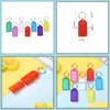 Keychains Tags de clés en plastique dur avec une fenêtre d'étiquette à anneau divisé ID de fenêtre Lage Nom de clé MTI Couleurs MTI Drop livraison accessoires de mode DH9AI