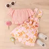 Kleidungssets 0-6 Jahre Baby Girls Floral Set Baumwolle Off Schulterernte Tops Gürtshorts 2pcs Sommer geborene Cothing Outfits