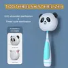 Tandborste Sanitizer Hot Selling Mini Cute Portable UVC Tandborste Sterilizer Fall för reseväggmonterad UV Tandborste Sanitizer Holder 240413