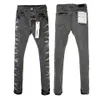 Jeans marca viola di alta qualità jeans high street hip-hop in stile ad alta sensazione di etichetta lavata riparazione tinta bassa sollevare pantaloni in denim magri