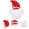 Hundkläder jul skägg huva hatt roliga husdjur ornament mode kläd kattklä upp kostym cosplay cap costumes