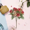 Dekorativa blommor konstgjorda rosblommor blommor elegant gren med 6 huvuden för hembröllop inomhus stilfullt