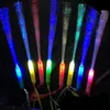 12/24/48Pcs Fiber Optic Wands Glow Wands LED Wand Light Up Fiber Optic Birthday Wedding In Dark Party Concerts Clubs Glow Props 240403