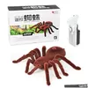 Electric/RC Dieren RC Animal Toy Car Infrared Remote Control Spider Simation Model Electric Cl Insect Plaything Stry Spoof Gift voor DHLJZ